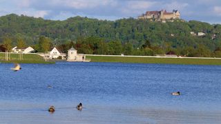 Goldbergsee Coburg mit Blick auf die Veste Coburg