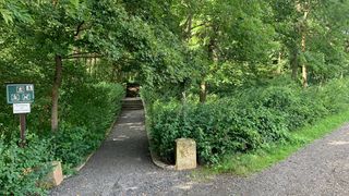 Beide Wege möglich, rechts führt barrierefrei hinauf zum Goldberg