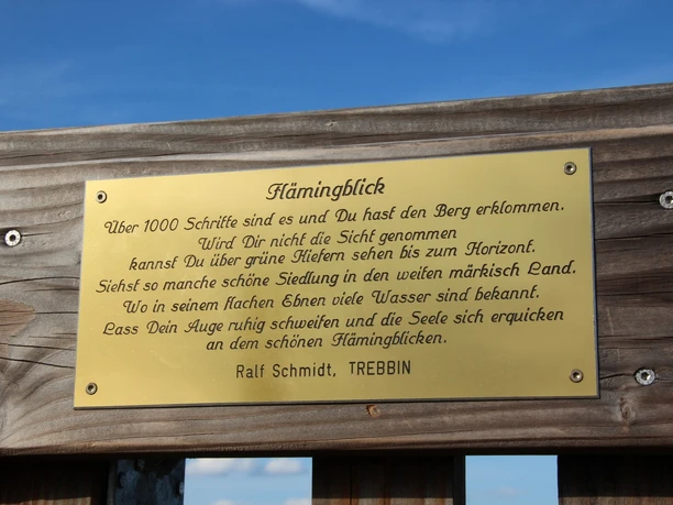 Gedicht auf dem Aussichtsturm Löwendorfer Berg