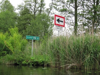 Hinweisschild in Berkenbrück
