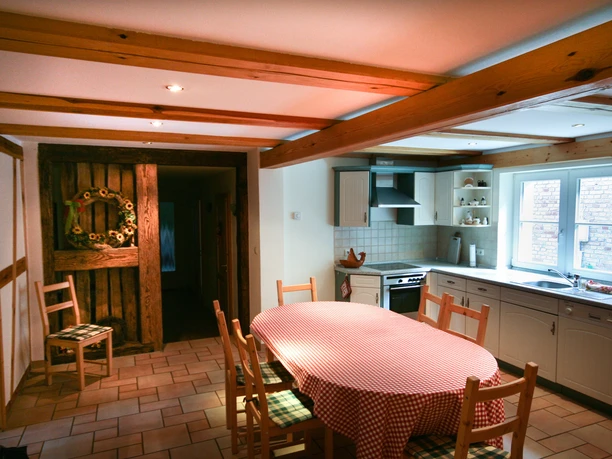 Küche der Ferienwohnung im Bauerngut Thielicke