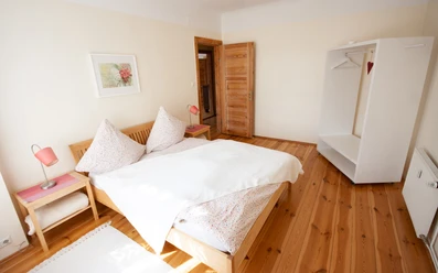 Schlafzimmer in der Ferienwohnung Fläming