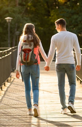 Lubniewice, Polen, Liebesbrücke, Spaziergang