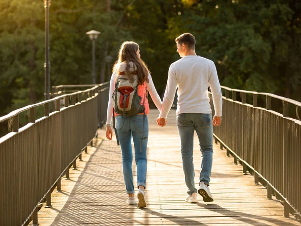 Lubniewice, Polen, Liebesbrücke, Spaziergang