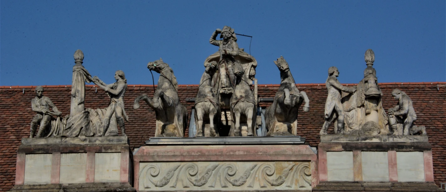 Quadriga auf dem Kutschpferdestall