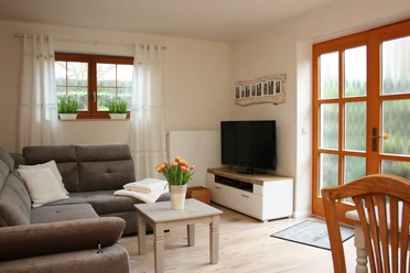 Ferienwohnung Am Wolkenberg Wohnraum und Eingang