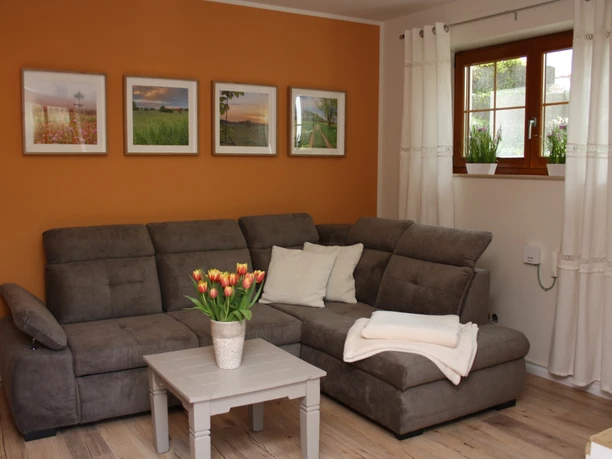 Ferienwohnung Am Wolkenberg Wohnraum und Eingang