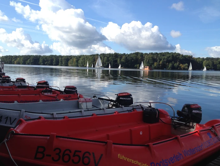 Blick auf den Flakensee vom Bootsverleih Spree-Safari