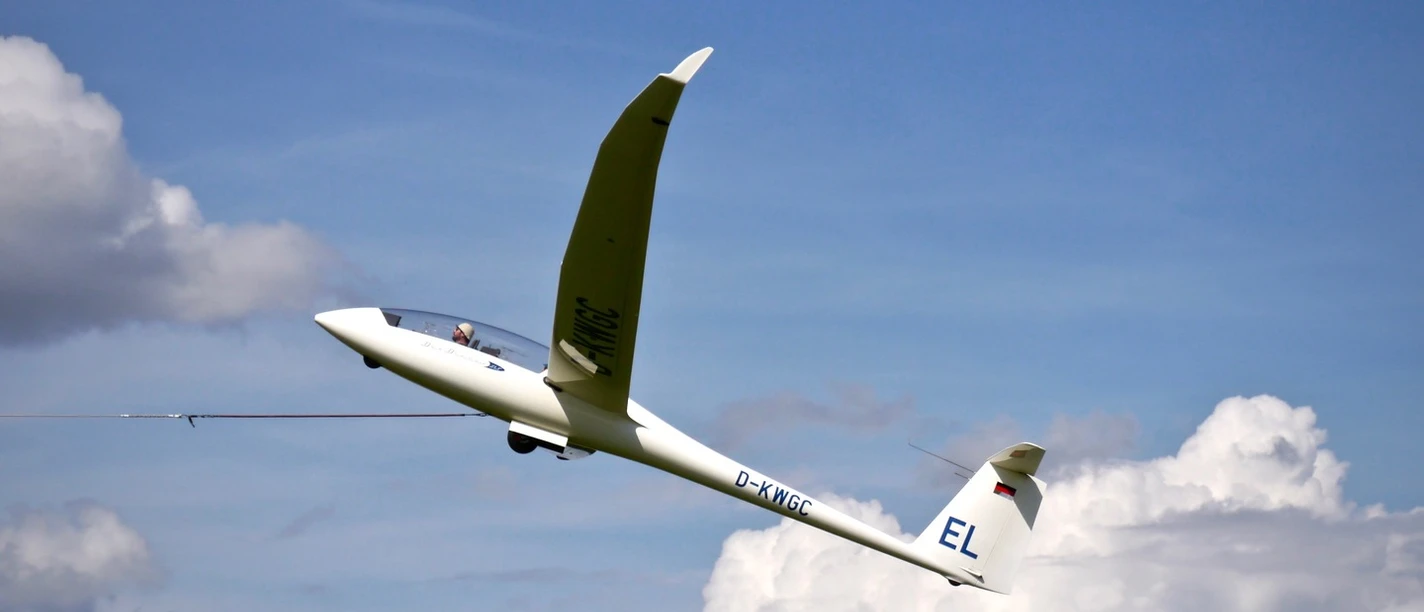 Segelflugzeug im Windenstart