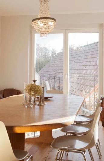 Haus am Blankensee Essbereich mit Ausblick