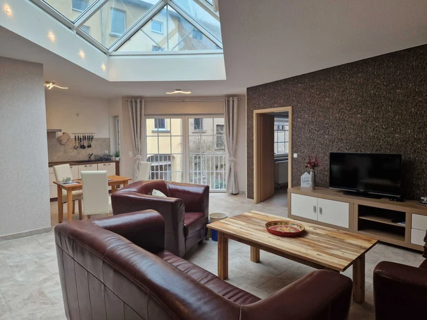 Wohnzimmer - Ferienwohnung Luckenberger Straße