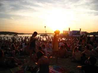 Das Strandbad Wannsee am Abend