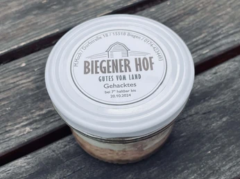 Wurstglas des Hofladens Biegener Hof