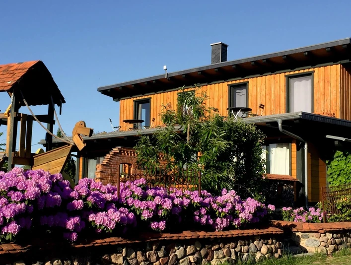 Gartenansicht Ferienhaus "Spreeblick" in Kummerow