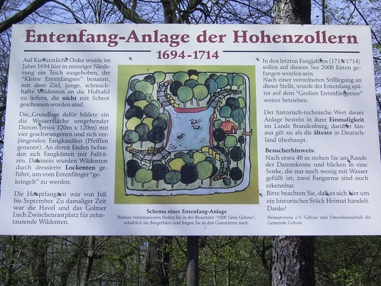 Infotafel Entenfang-Anlage