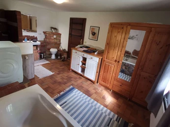 Badezimmer im Jürjens Hof im Schlaubetal