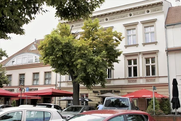 Blick auf das Hotel und Restaurant