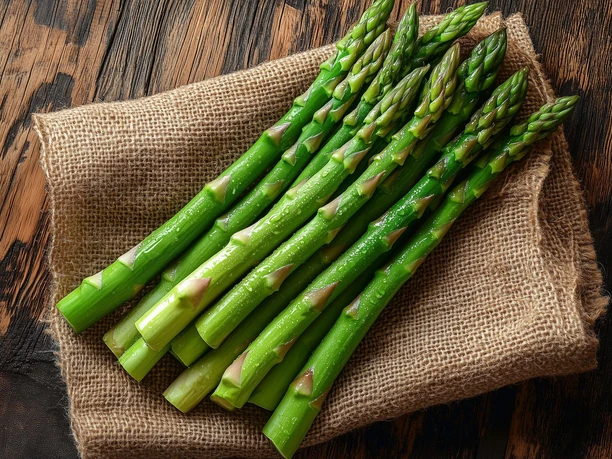 Spargel auf Tuch