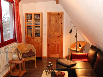 Wohnzimmer mit Schlafmöglichkeit Fewo Katja