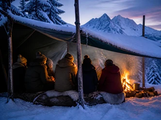 Berge, Feuer Schnee und du - Atelier du Futur