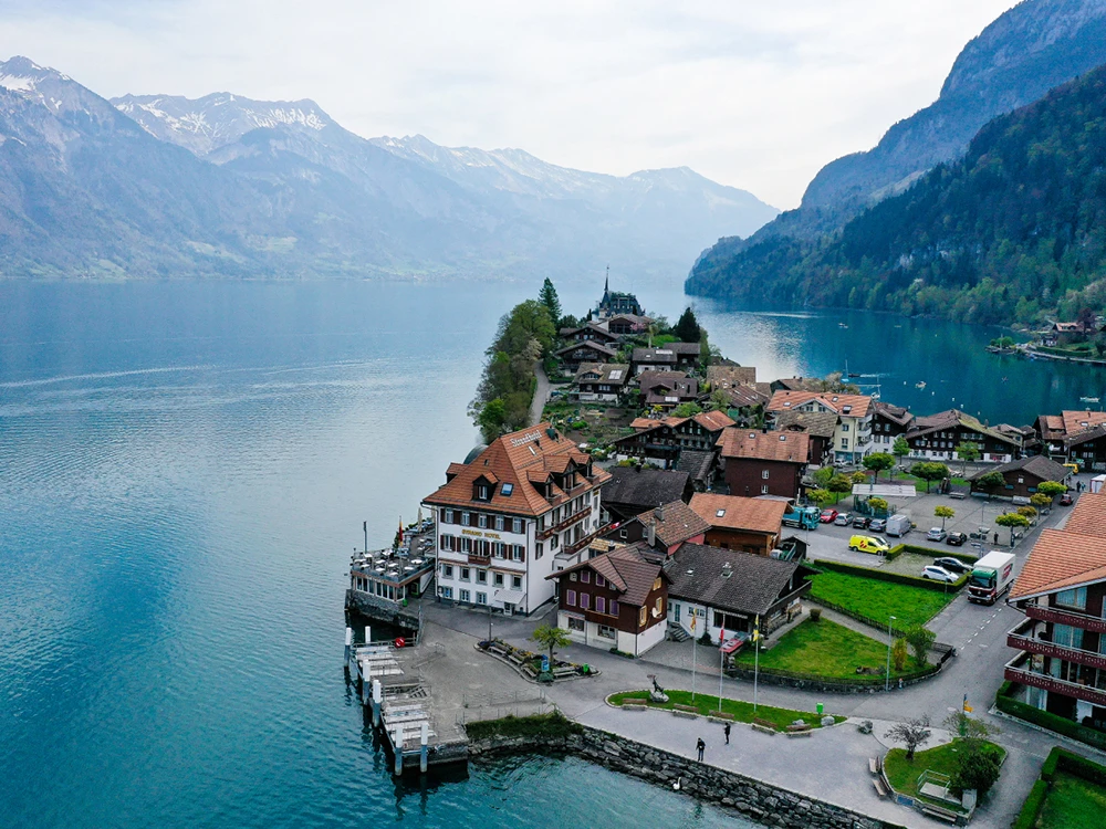 Drohnenbild Iseltwald Strandhotel