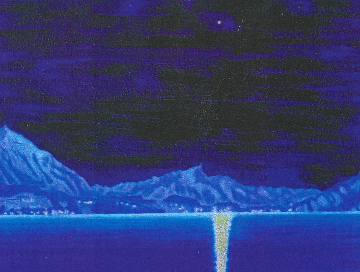 Mond über dem Thunersee H.U. Urwyler