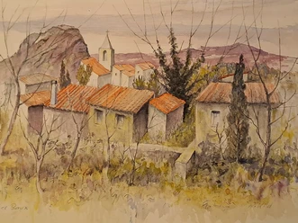 Bild Werner Wild - Les Baux-de-Provence, Südfrankreich (Bleistift und Aquarell)