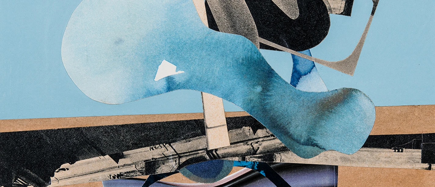 Hans Gerber (1910-1978) Collage 71 / 933, 1971 Farbige Collage auf Papier 26 x 19 cm (PP-Fenstermass), 50.3 x 38.8 x 2.5 cm (Objektmass inkl. Rahmen) Kunstmuseum Thun, Nachlass Hans Gerber Foto: Christian Helmle