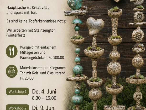 Flyer Gartenstele töpfern