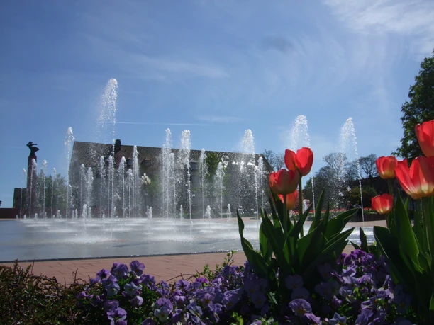 Unterer Marktplatz Fontänen Tulpen (2)