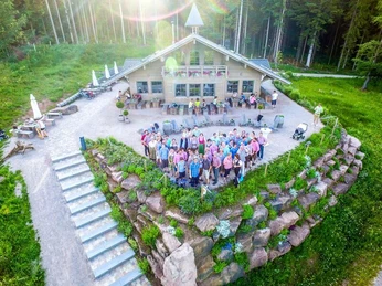 Die Berghütte Lauterbad aus der Vogelperspektive
