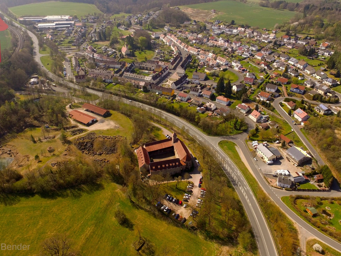Luftbild Cornberg mit Kloster