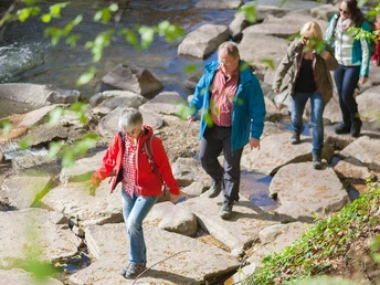 Erfrischender Start des Schwarzwaldsteigs im Bachbett der Rench