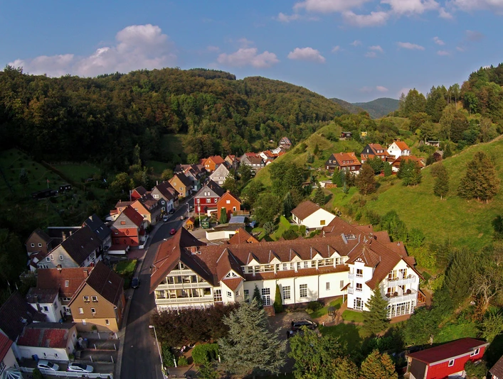 Hotel Sauerbrey in Osterode-Lerbach - Drohnenaufnahme Hotel Sauerbrey in Osterode-Lerbach - Drohnenaufnahme