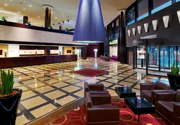 Lobby with SHINTO Bar & Lounge at the conference hotel The Westin Leipzig | Leipzig Convention Bureau Lobby with SHINTO Bar & Lounge at the conference hotel The Westin Leipzig – presented by Leipzig Convention Bureau