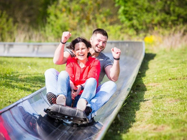 Foto während der Fahrt auf der Sommerrodelbahn Edersee