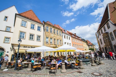 Osnabrücker Altstadt mit Café am Markt Osnabrücker Altstadt mit Café am Markt