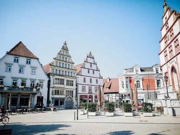 Staatsbad Salzuflen Alstadt Historische Altstadt von Bad Salzuflen, Fachwerkhäuser und Renaissancebauten um einen Platz gruppiert.