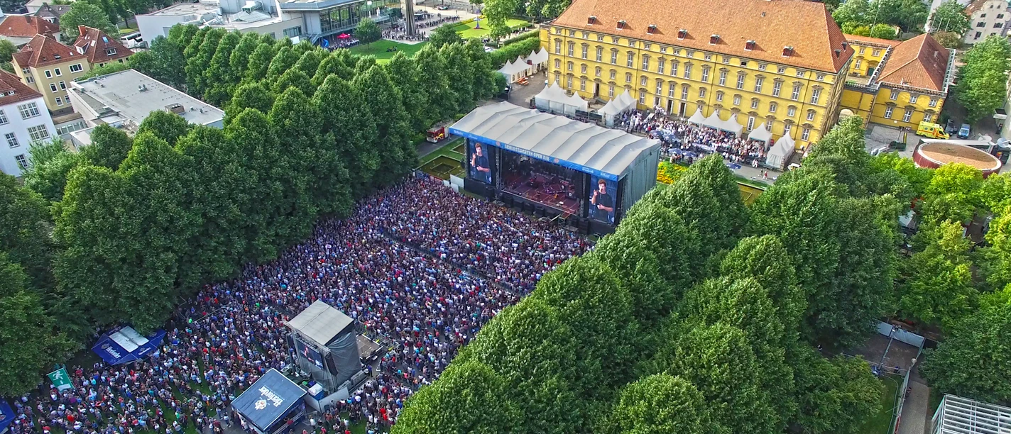 Drone shot Schlossgarten Open Air Drone shot Schlossgarten Open Air