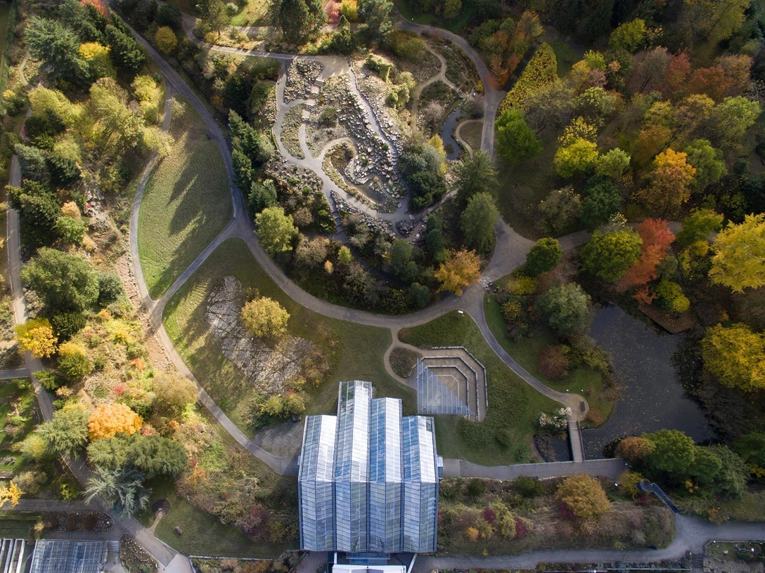 Botanische tuin Osnabrück Botanischer Garten Osnabrück von obenOsnabrück Botanical Garden from aboveBotanische tuin Osnabrück van bovenafOsnabrücks botaniske have set fra oven