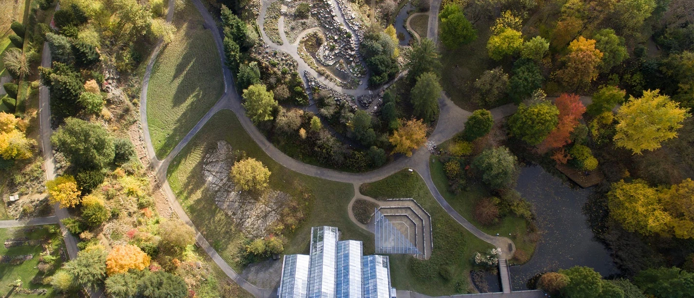 Botanische tuin Osnabrück Botanische tuin Osnabrück van bovenaf