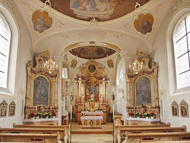 Kirche St. Sebastian in Krün von innen