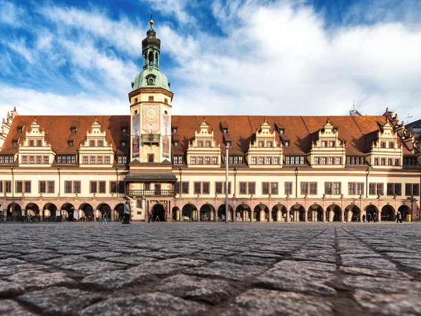 Altes Rathaus - Sehenswürdigkeiten in Leipzig Blick auf das Alte Rathaus und den Markt, Geschichte, Stadtgeschichtliches Museum, Kultur, Sehenswürdigkeiten, Architektur