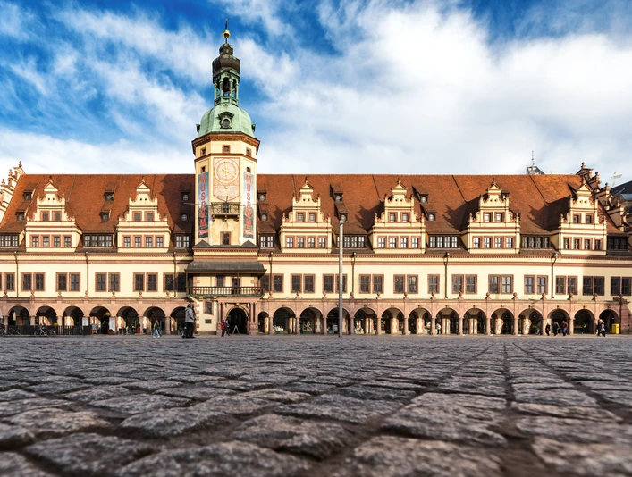 Altes Rathaus - Sehenswürdigkeiten in Leipzig Blick auf das Alte Rathaus und den Markt, Geschichte, Stadtgeschichtliches Museum, Kultur, Sehenswürdigkeiten, Architektur