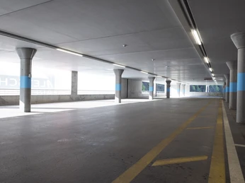 Parkinig Betten Talstation in der Aletsch Arena