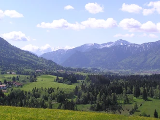 Radtour Kammerlrunde - Blick auf die Ammergauer Alpen