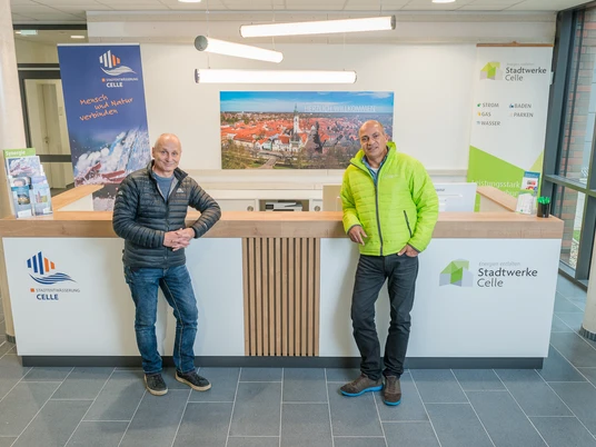 Die Stadtwerke und die Stadtentwässerung Celle haben den gemeinsamen Neubau an der Allerstraße 10 bezogen. Die Stadtwerke und die Stadtentwässerung Celle haben den gemeinsamen Neubau an der Allerstraße 10 bezogen.