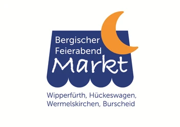 Bergischer Feierabendmarkt Logo des Bergischen Feierabend-Marktes mit Halbmond und Städtenamen: Wipperfürth, Hückeswagen.