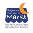 Bergischer Feierabendmarkt Logo des Bergischen Feierabend-Marktes mit Halbmond und Städtenamen: Wipperfürth, Hückeswagen.