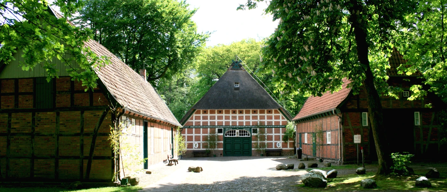 Der Meyerhof des Heimatmuseum Scheeßel Meyerhof på det lokalhistoriske museum i Scheeßel